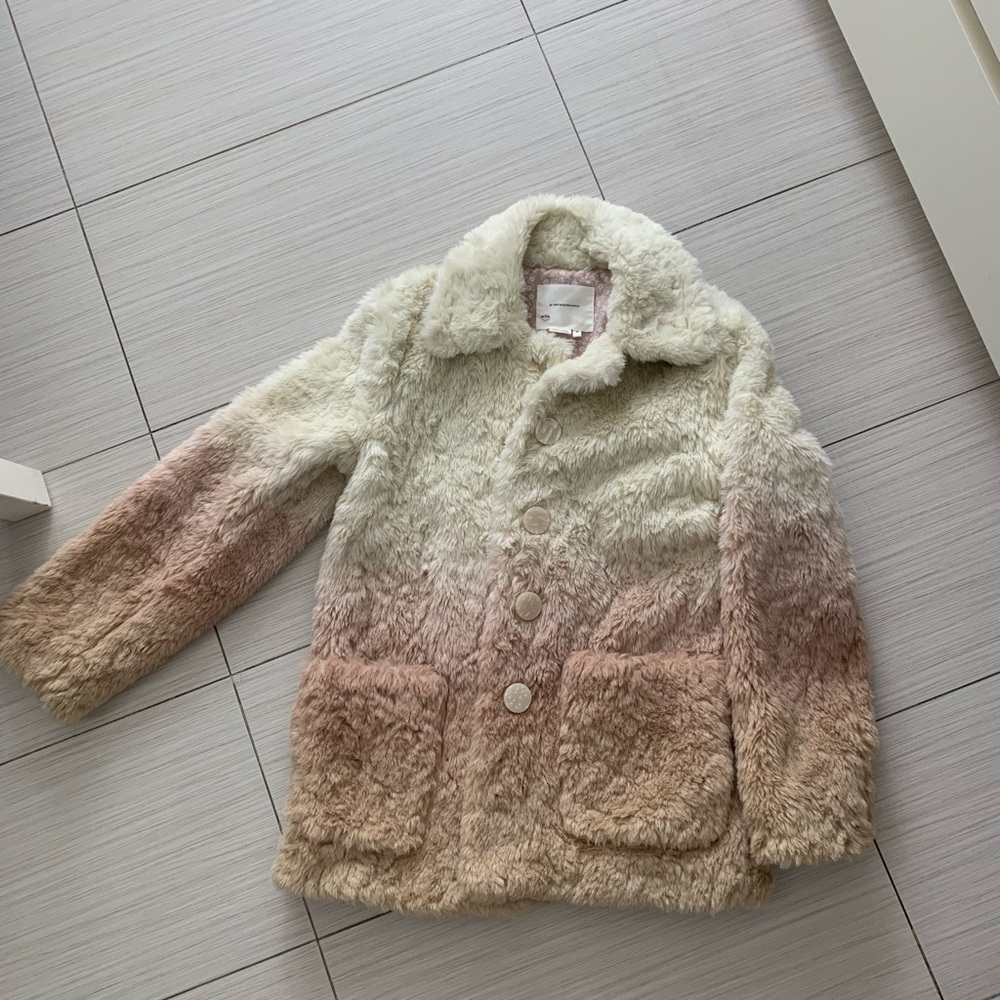 Anthropologie Faux Fur Ombré Jacket